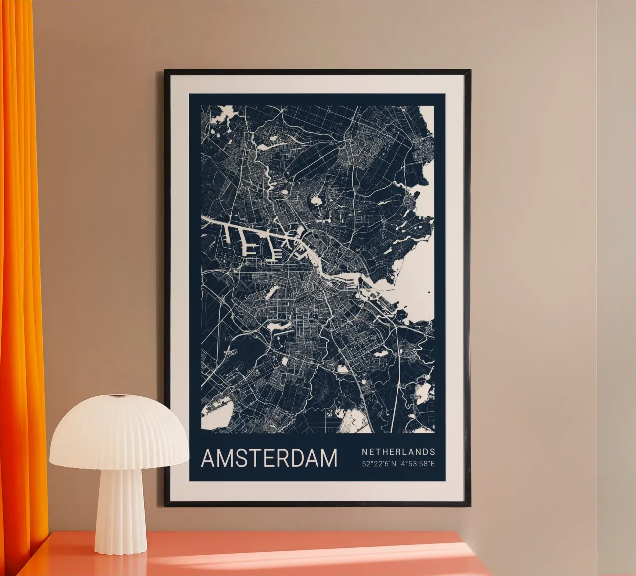 Mappa di Amsterdam carta hahnemühle da CityMapPoster