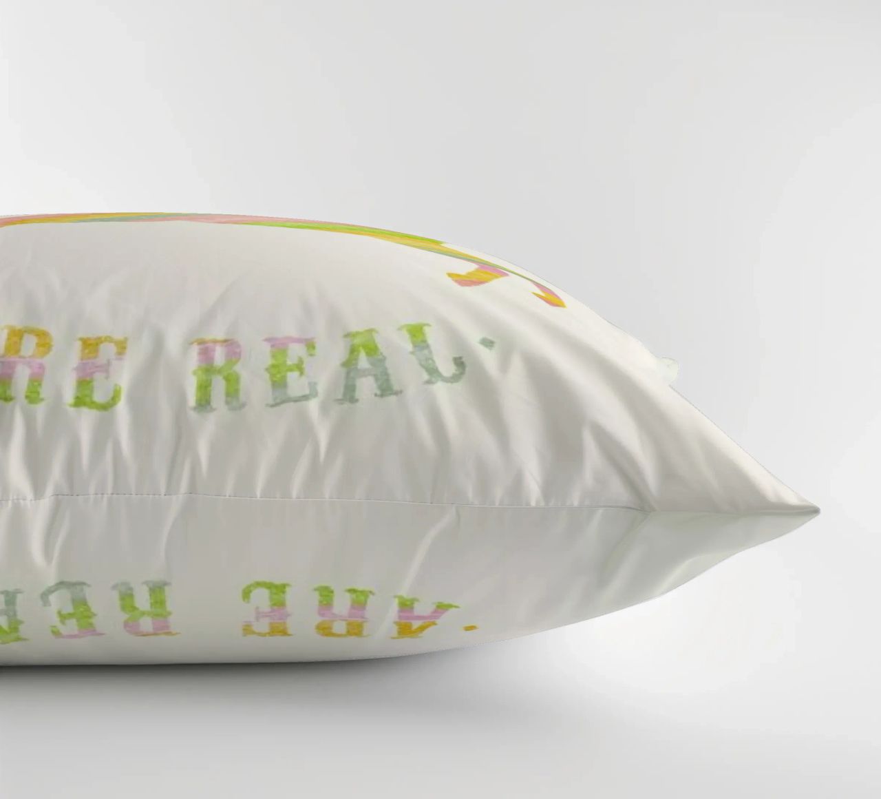 Unicorns Are Real II decorative cushion by Florent Bodart