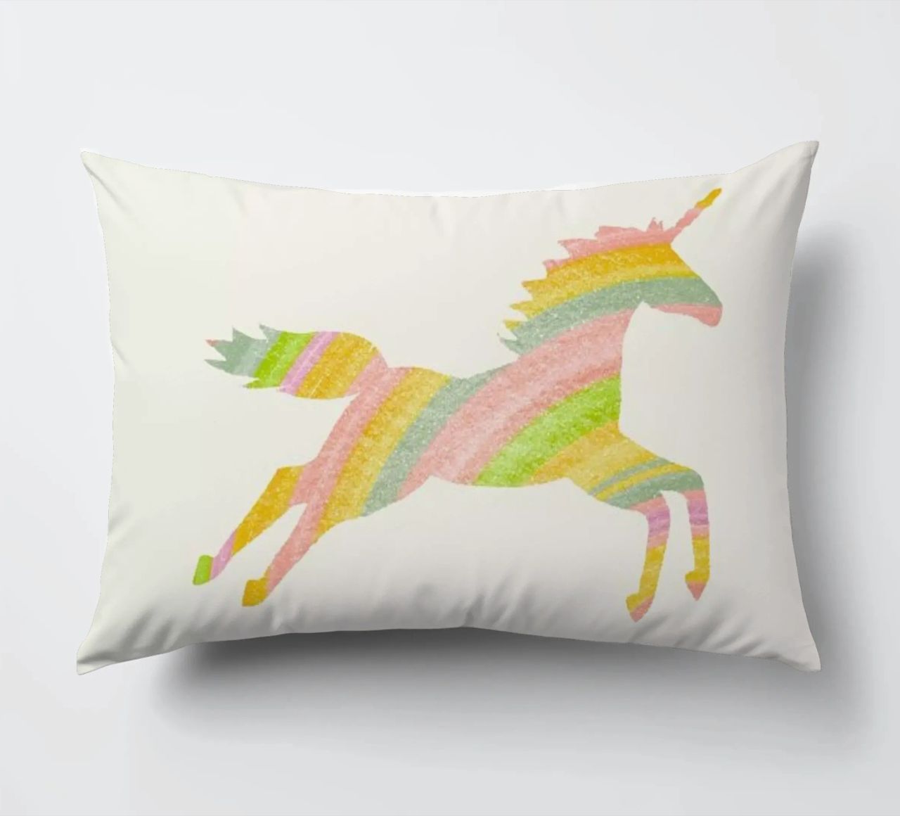 Unicorns Are Real II decorative cushion by Florent Bodart