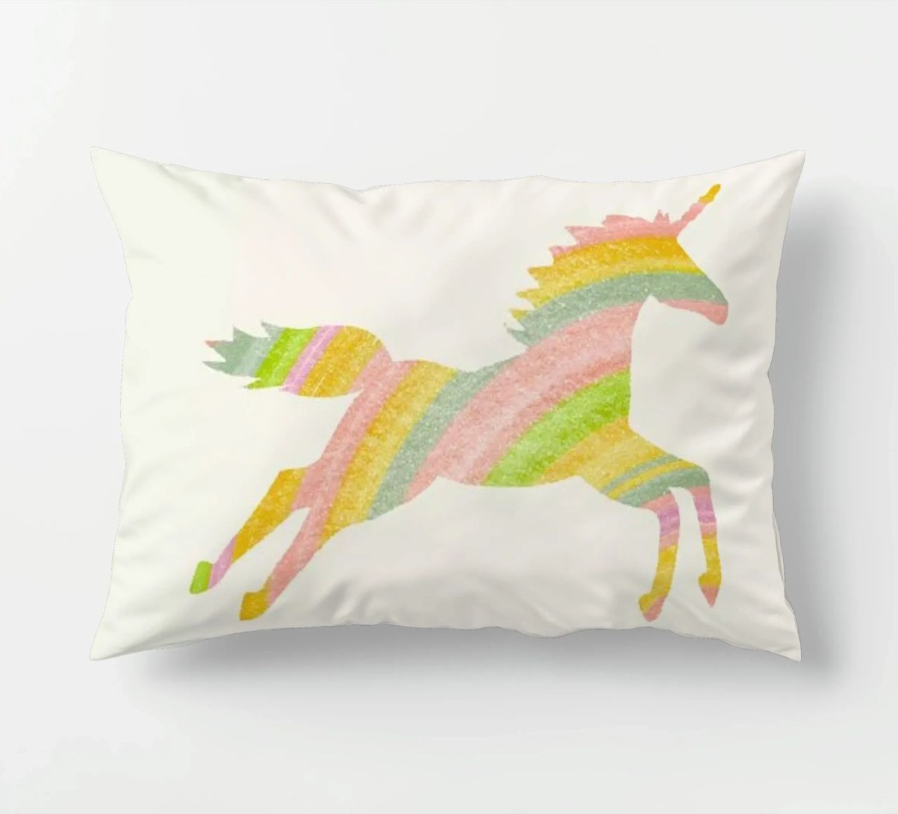 Unicorns Are Real II decorative cushion by Florent Bodart