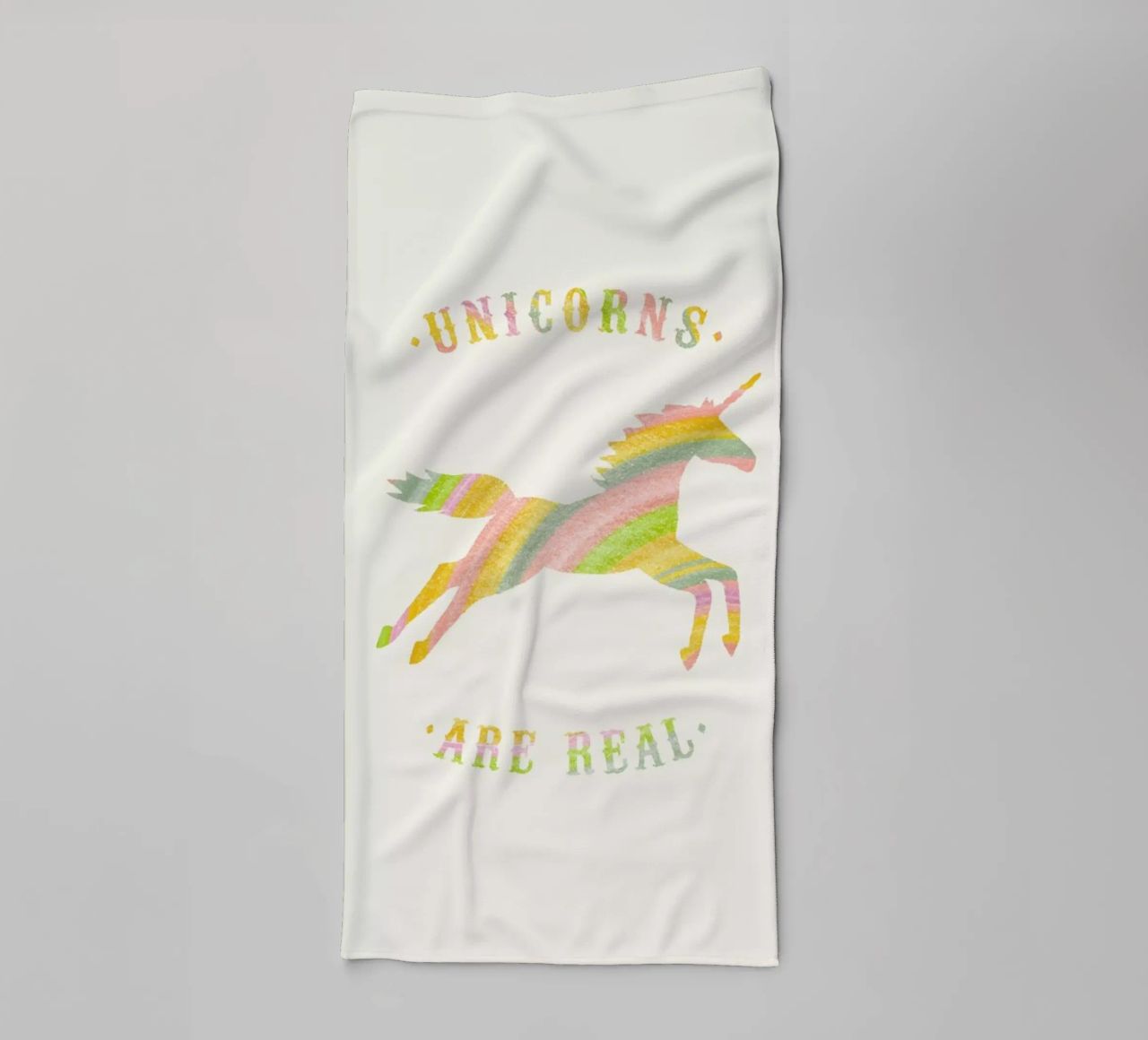 Unicorns Are Real II towel by Florent Bodart