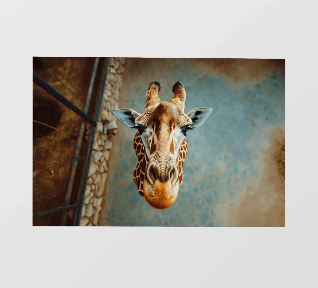 Giraffa che guarda verso l'alto pellicola backlit da Lisa Artifexia