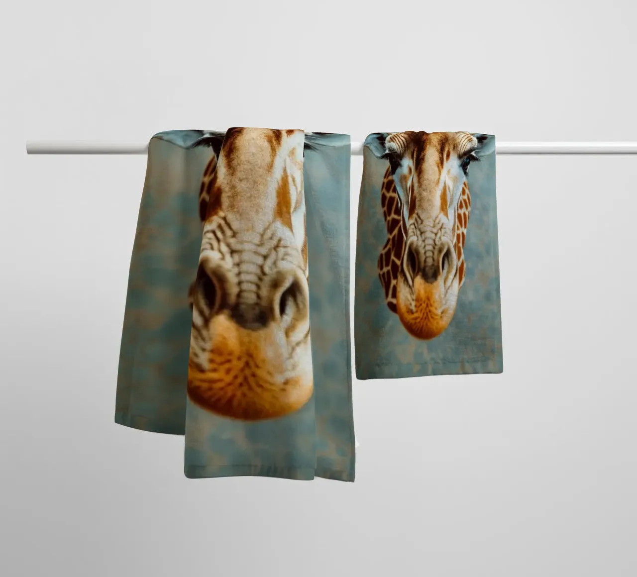 Giraffe staart omhoog badhanddoek van Lisa Artifexia