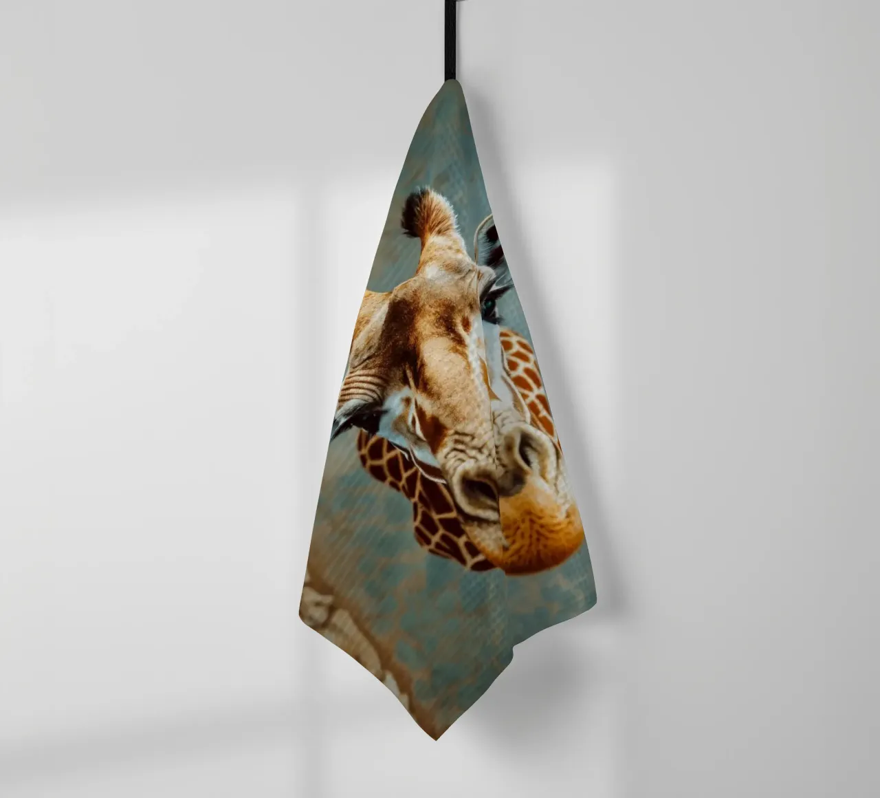 Giraffa che guarda verso l'alto canovaccio da cucina da Lisa Artifexia