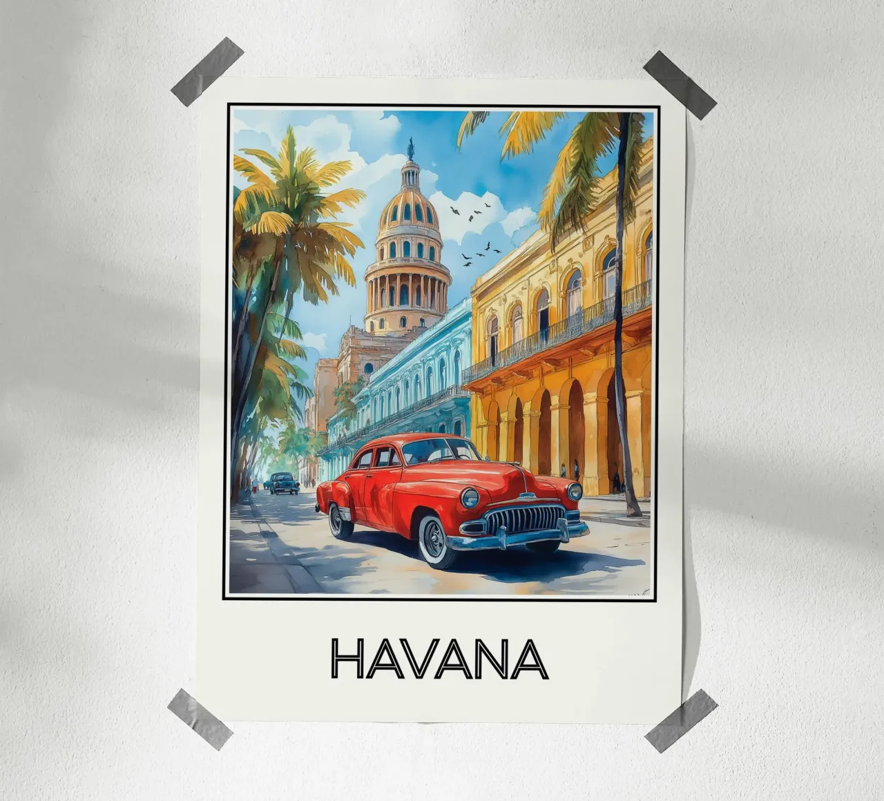 La Havane poster con telaio in legno da Frame the World