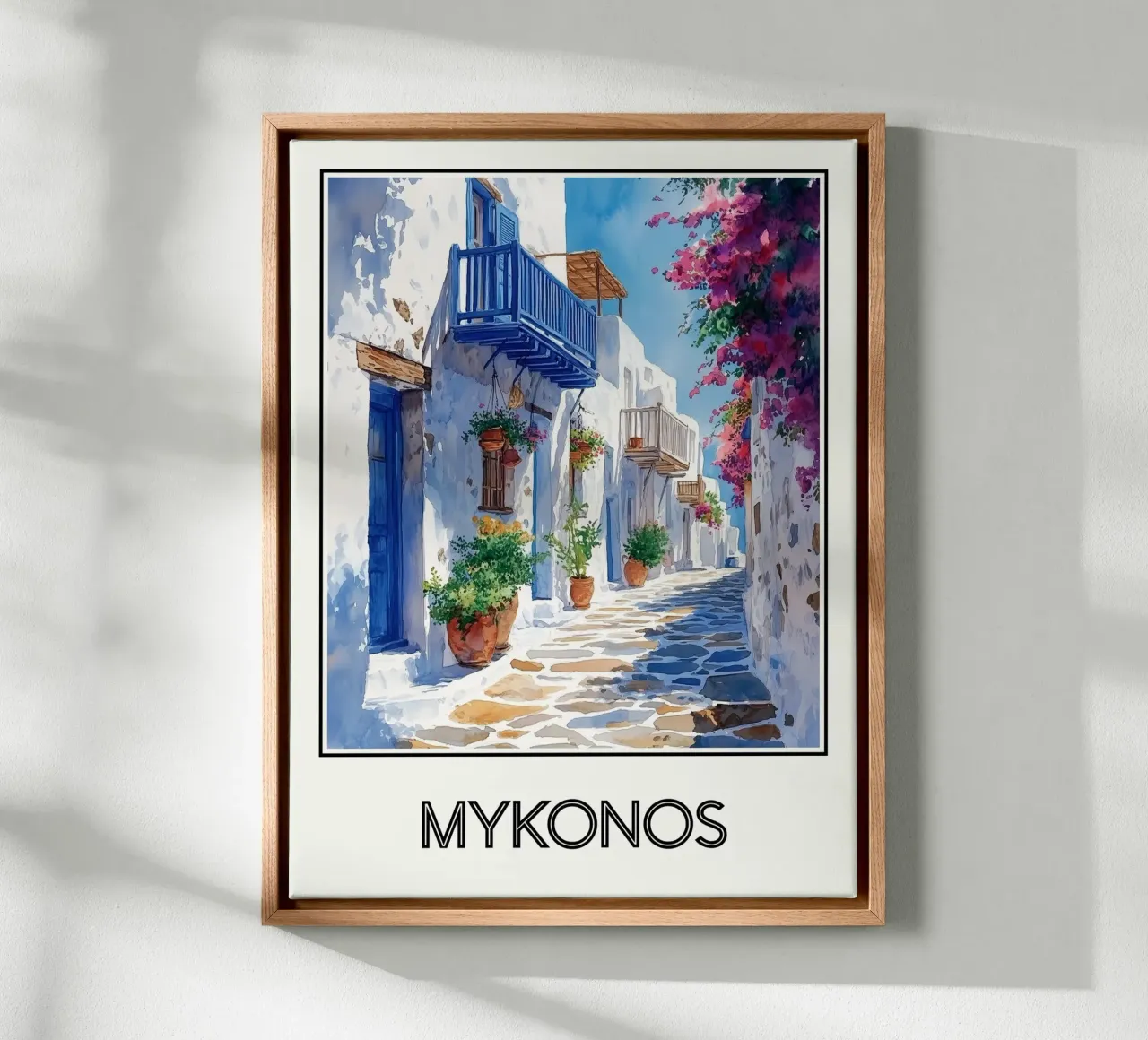 Mykonos tela con Cornice a cassetta da Frame the World