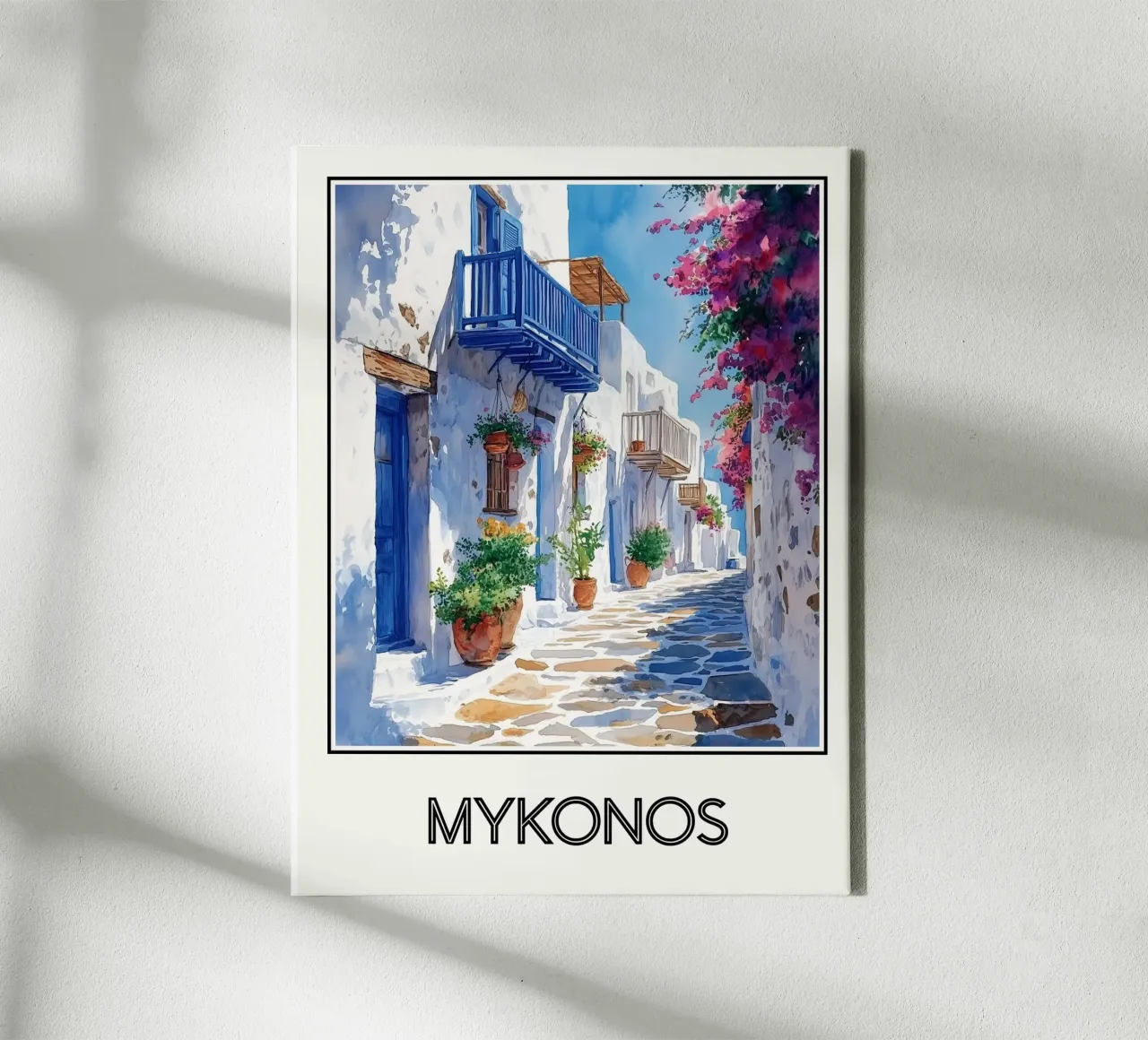 Mykonos tela con Cornice a cassetta da Frame the World