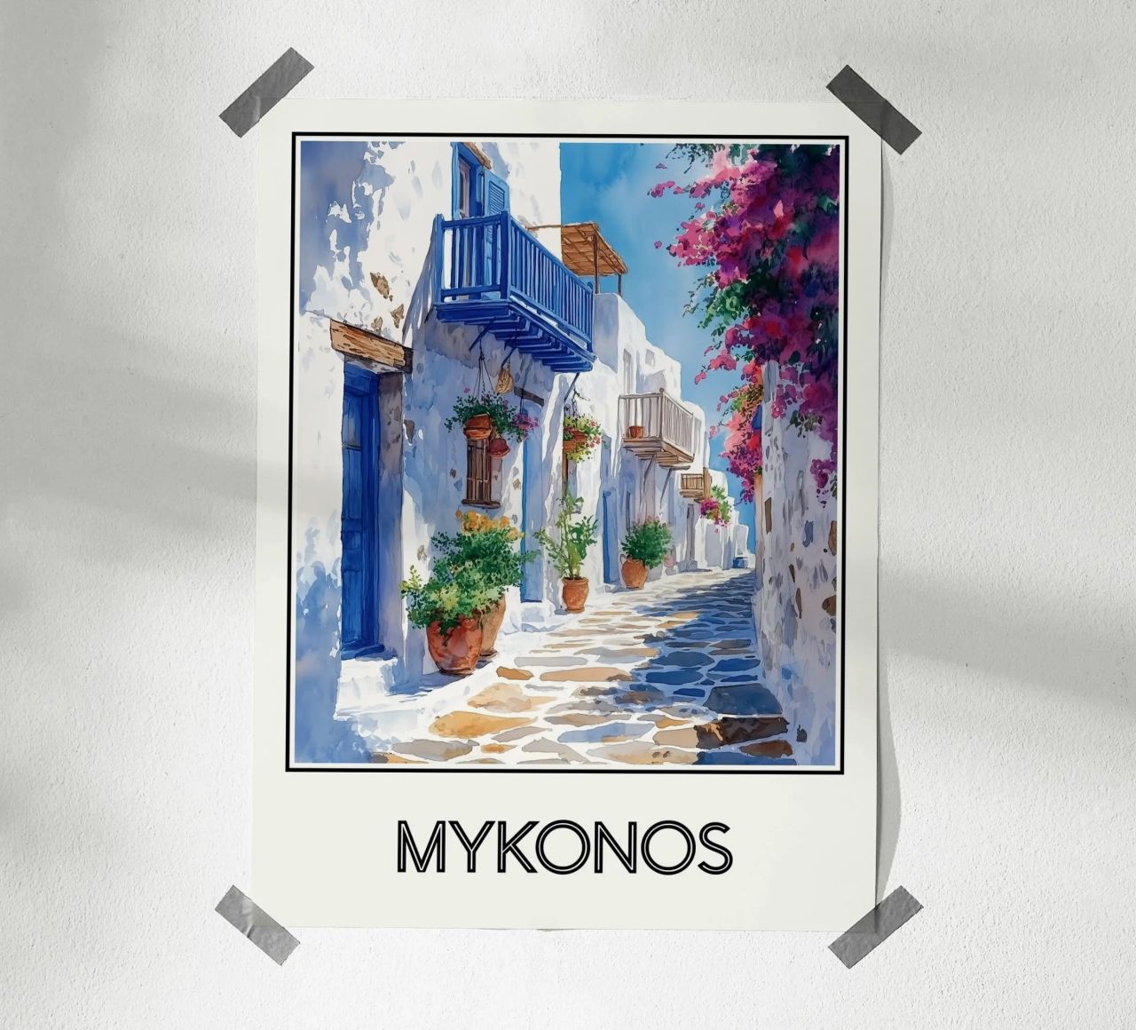 Mykonos Poster von Frame the World