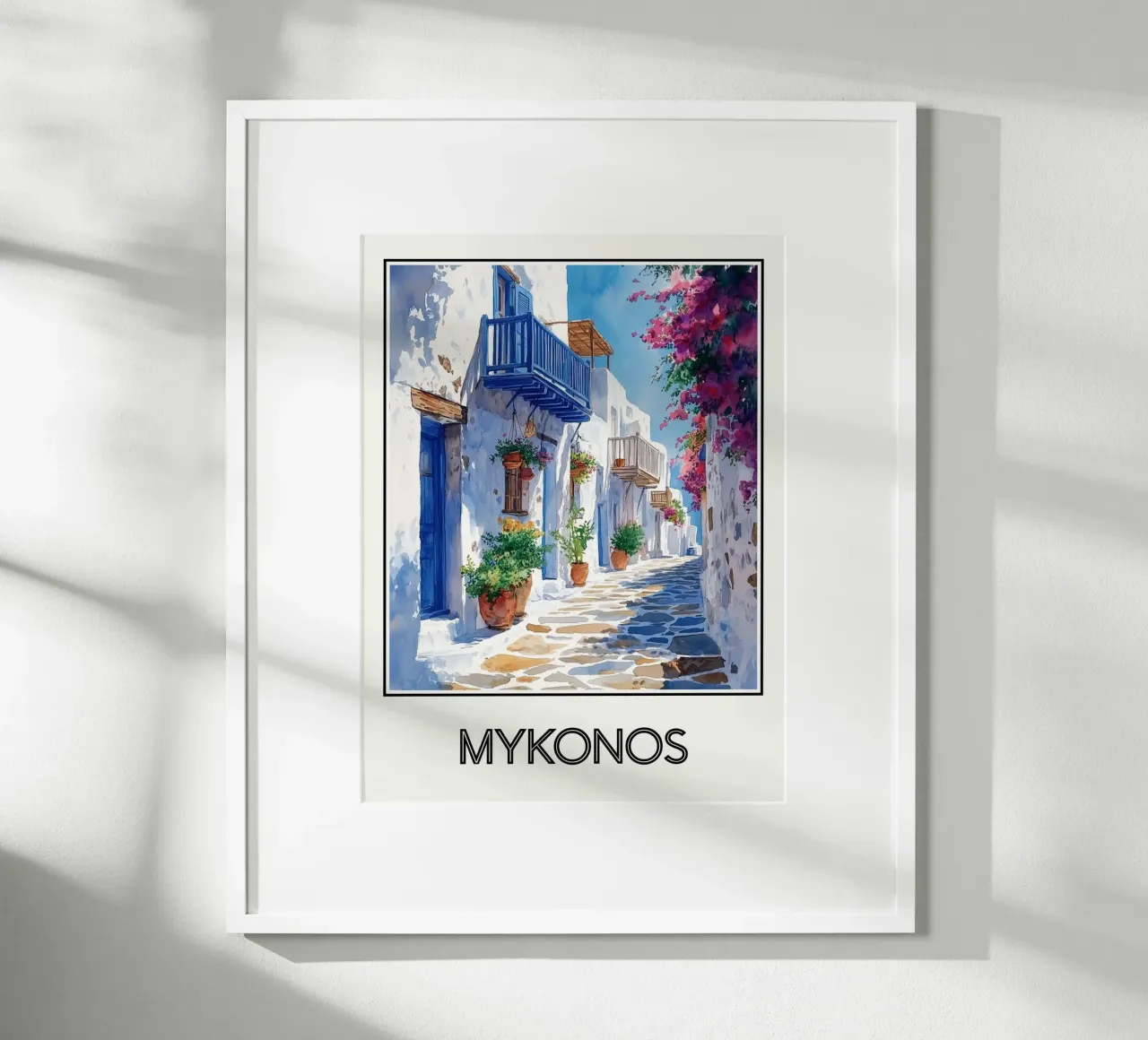 Mykonos poster con telaio in legno da Frame the World