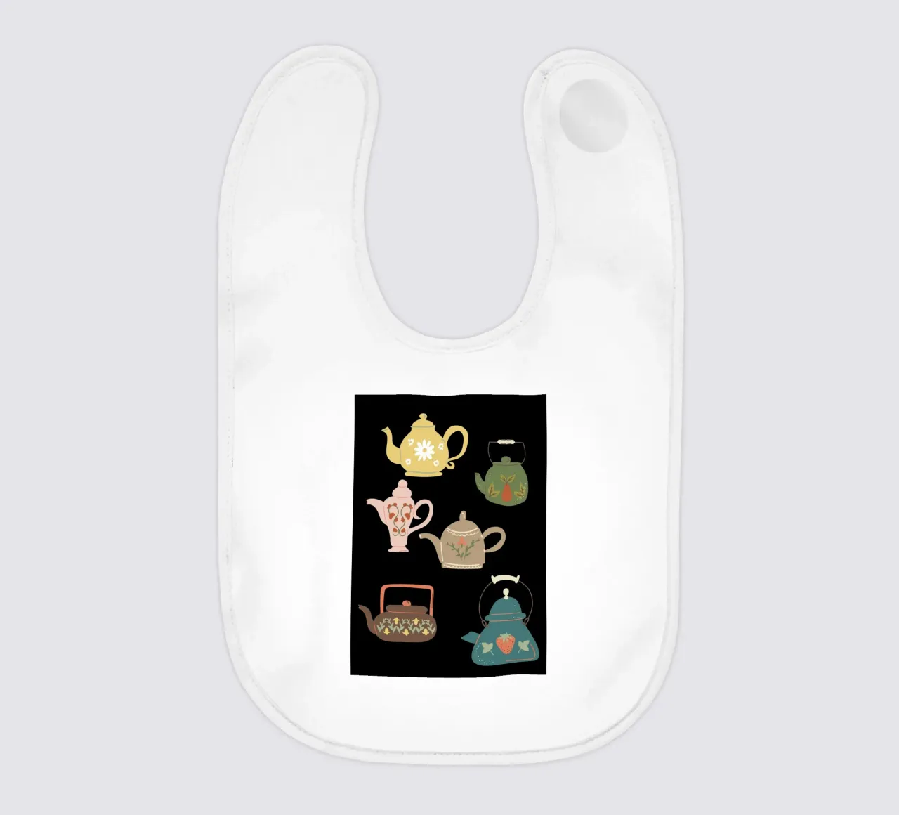 Collection ofteapots baby bib by LisaArtes