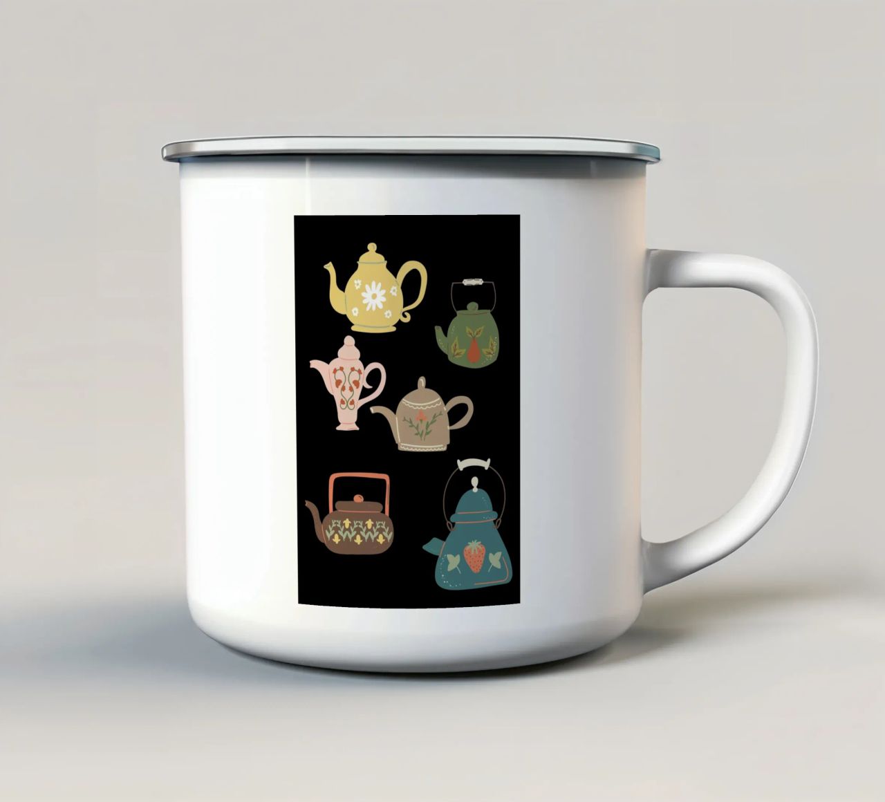 Collection ofteapots enamel mug by LisaArtes