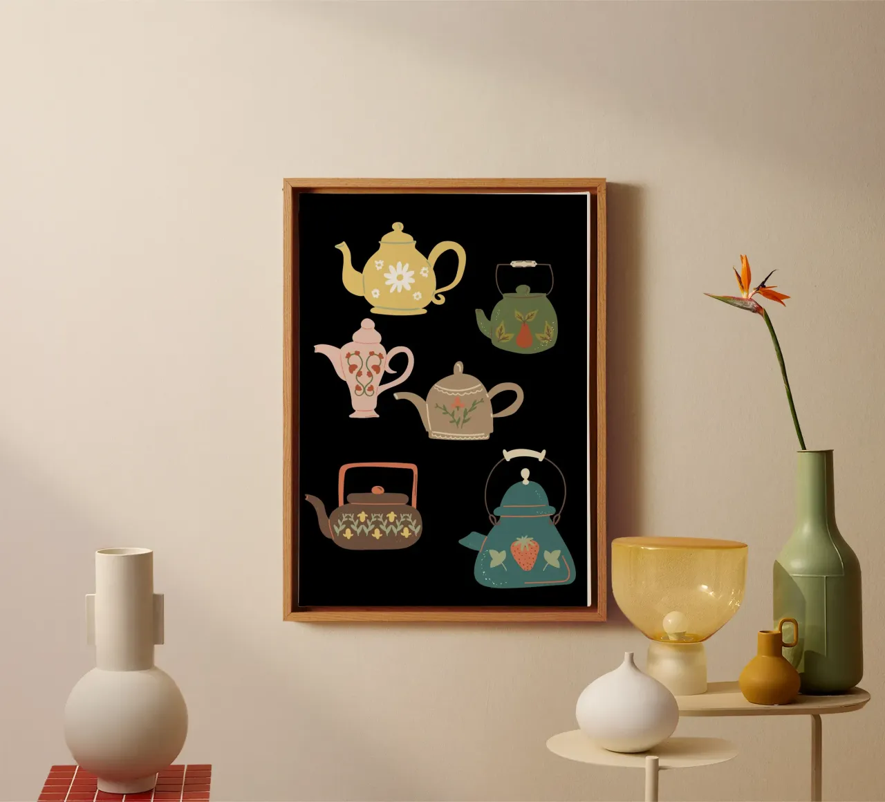 Collection ofteapots tela con Cornice a cassetta da LisaArtes
