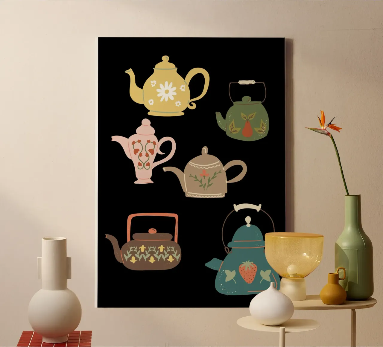 Collection ofteapots tela con Cornice a cassetta da LisaArtes