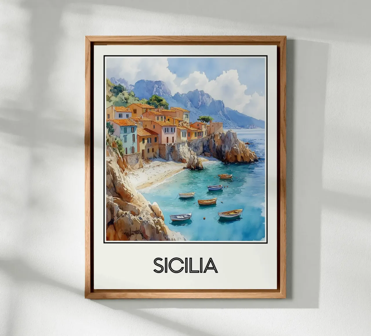 Affiche Sicile Italie Forex-Platte von Frame the World