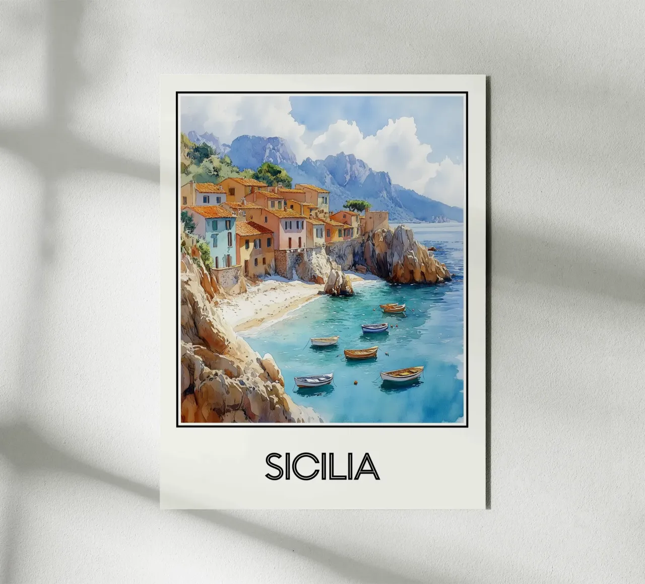 Affiche Sicile Italie Forex-Platte von Frame the World