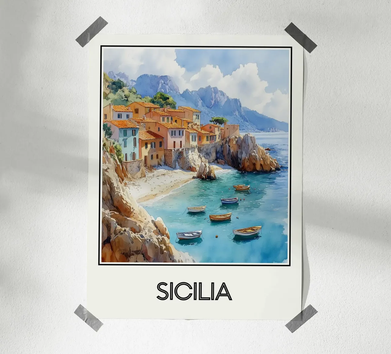 Affiche Sizilien Italien Poster von Frame the World