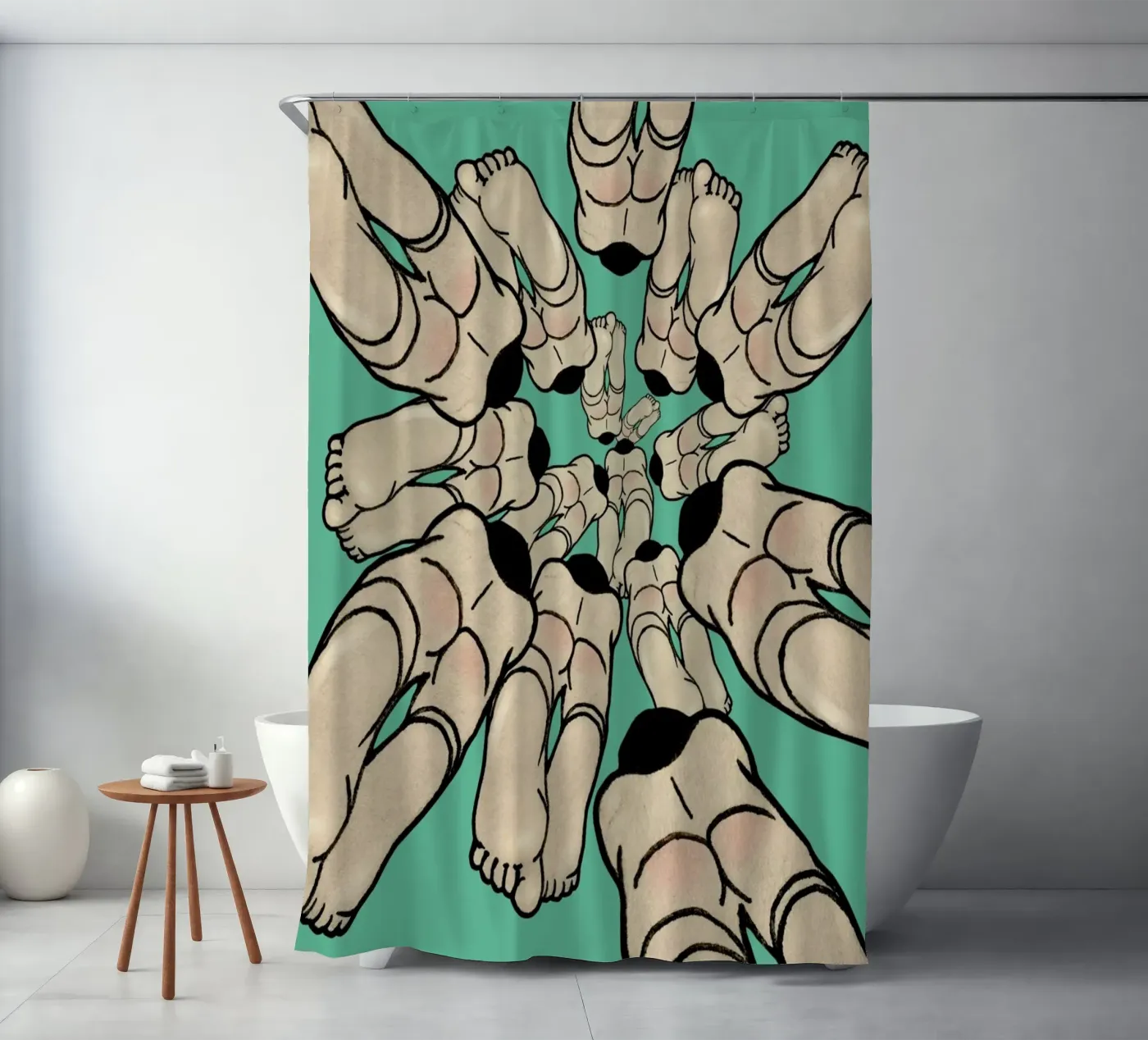 Diving shower curtain by Ruei