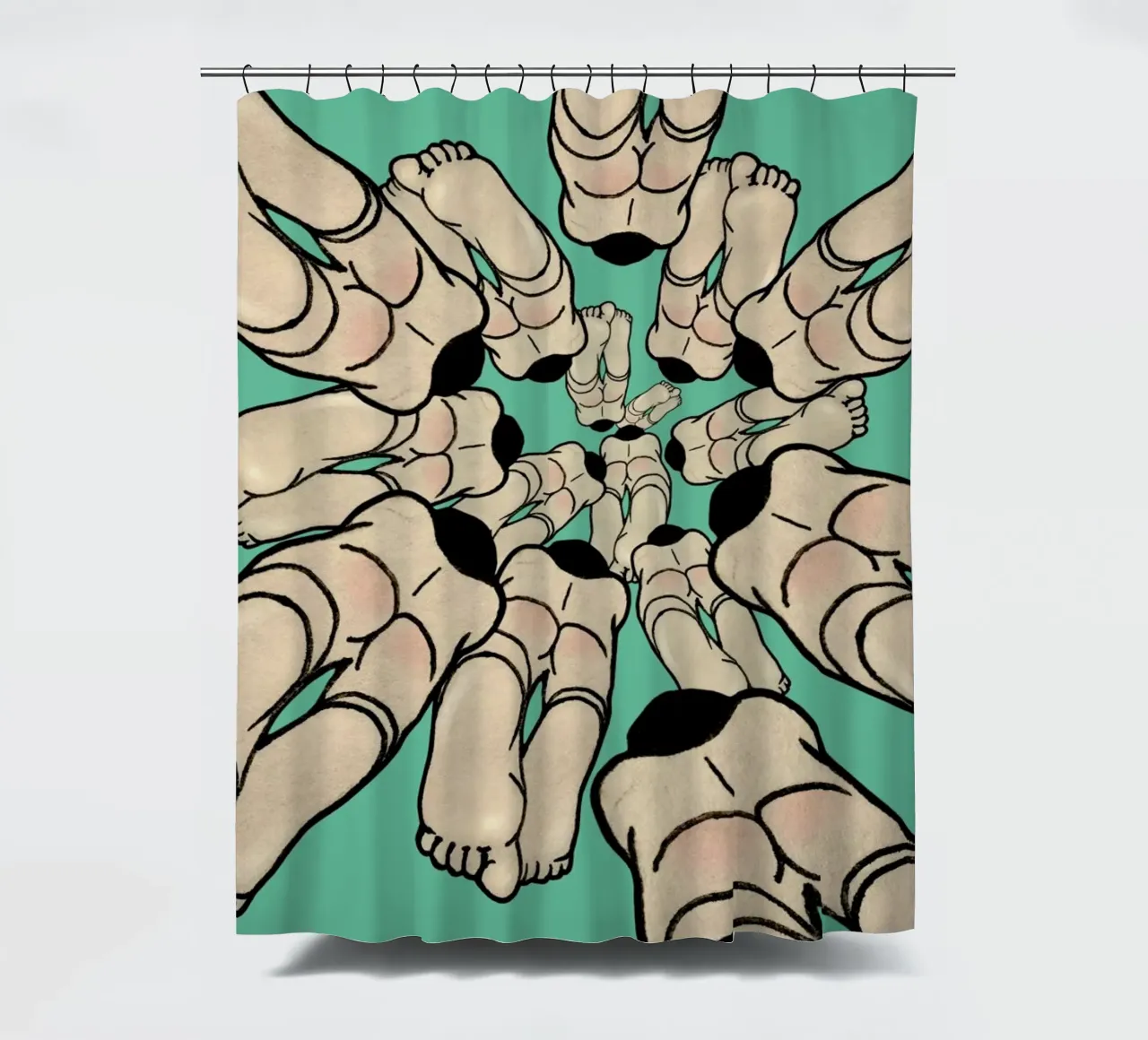 Diving shower curtain by Ruei