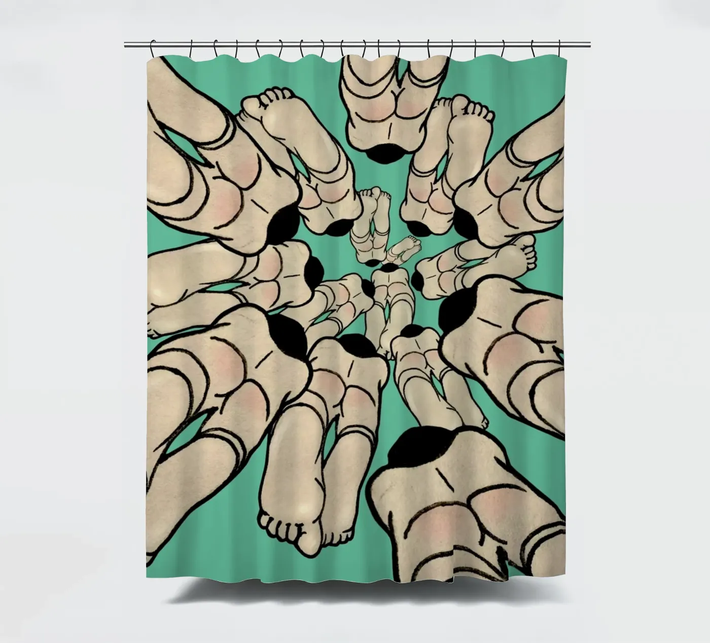 Diving shower curtain by Ruei