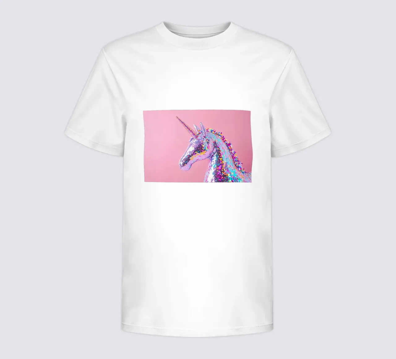 Holographic Unicorn on Pink Background kids t-shirt by Lisa Artifexia