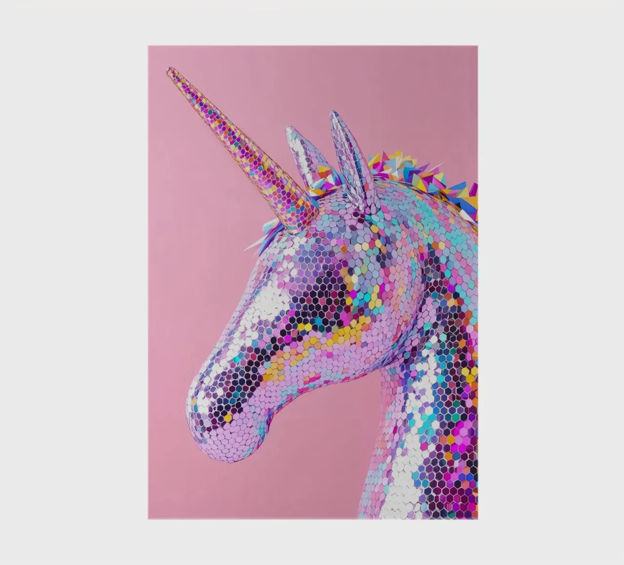 Holographic Unicorn on Pink Background notebook by Lisa Artifexia