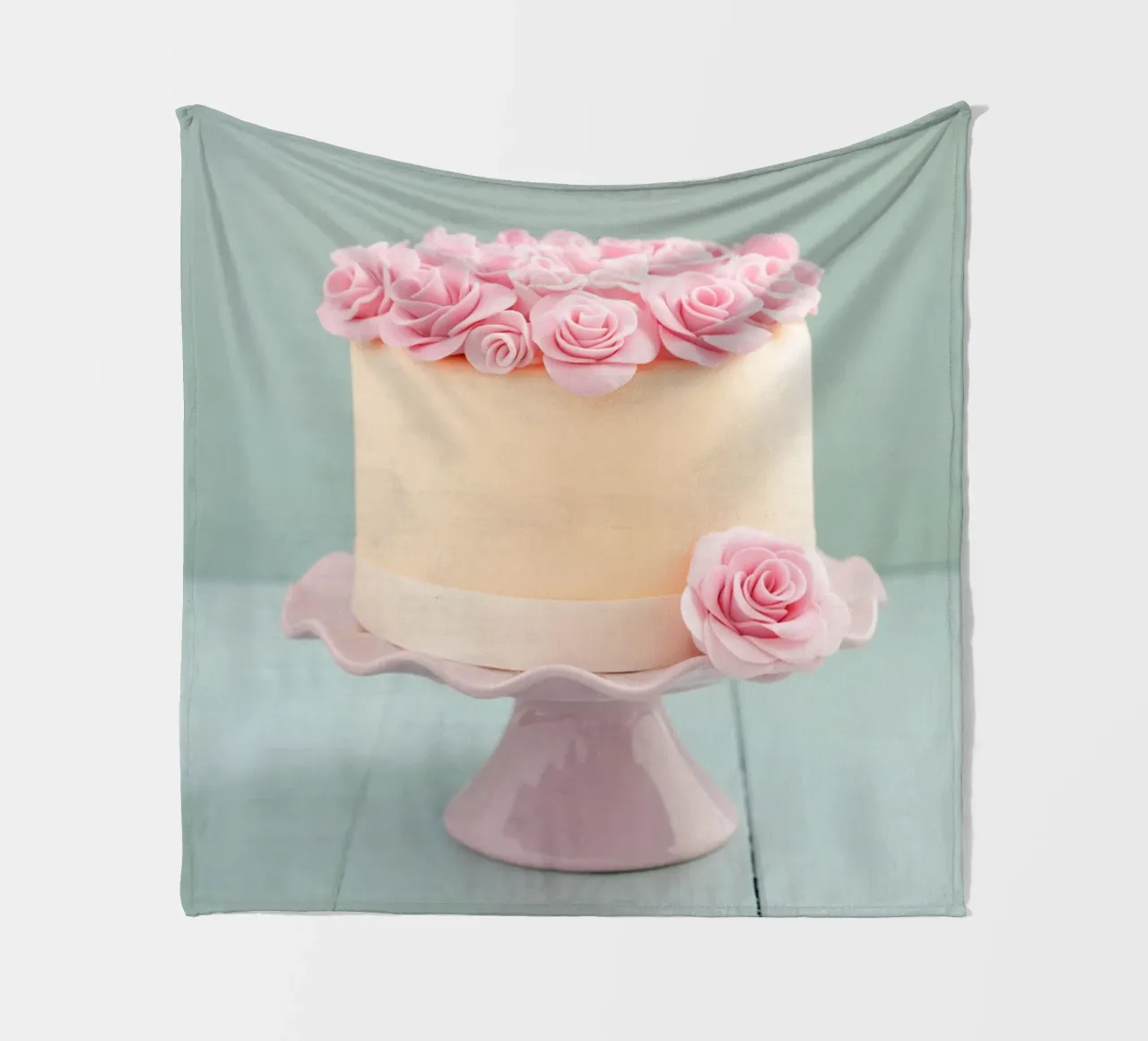 Elegant Cake with Pink Sugar Roses fleece blanket by foodphotolove