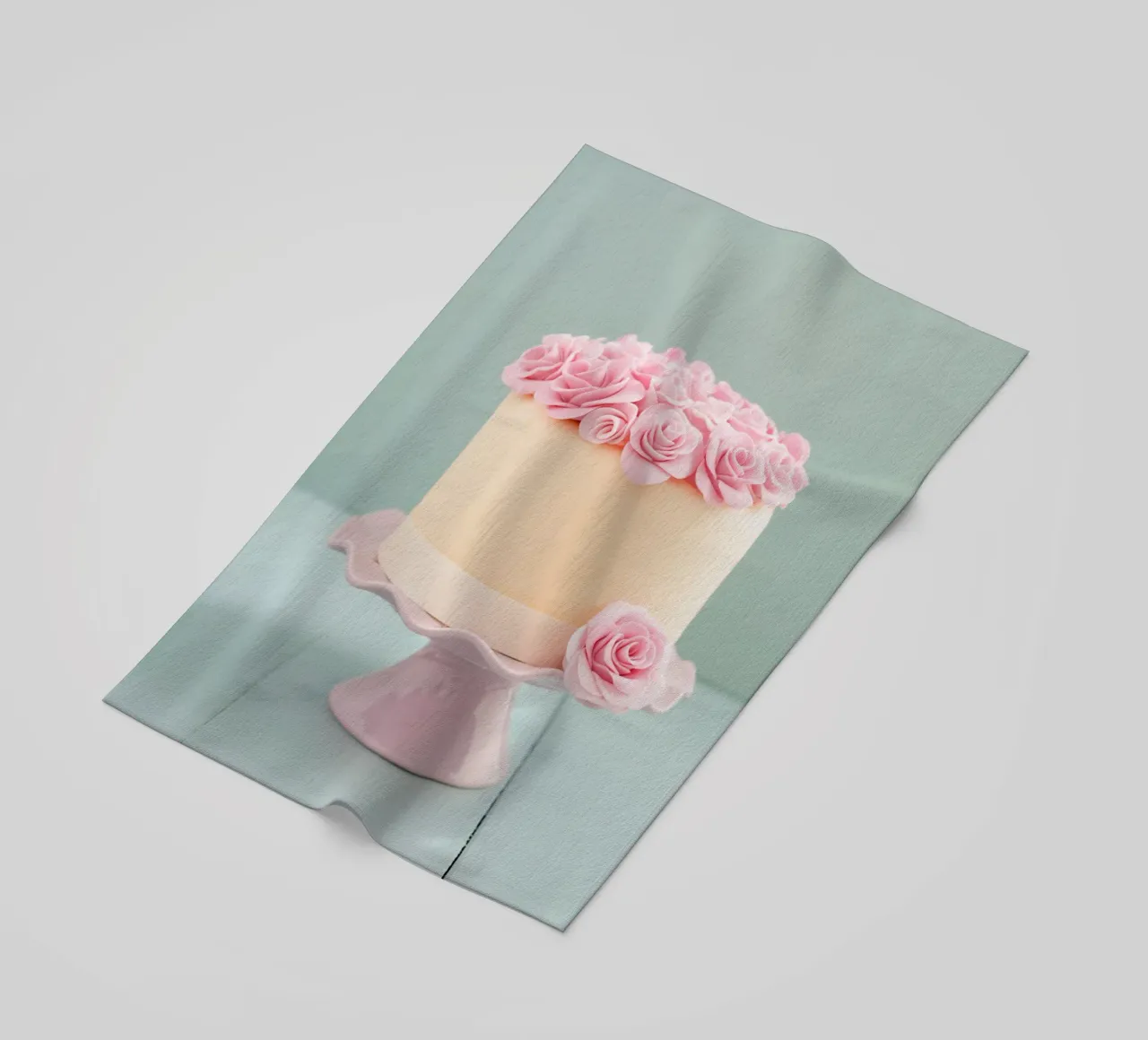 Elegant Cake with Pink Sugar Roses beach towel by foodphotolove