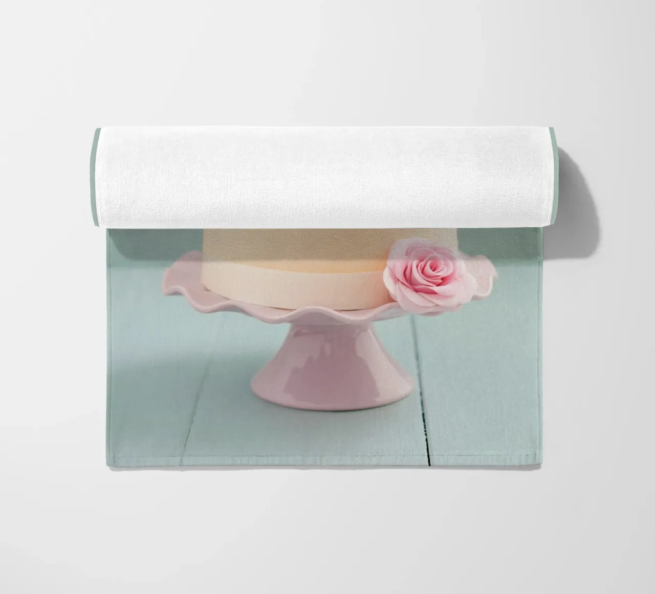 Elegant Cake with Pink Sugar Roses beach towel by foodphotolove