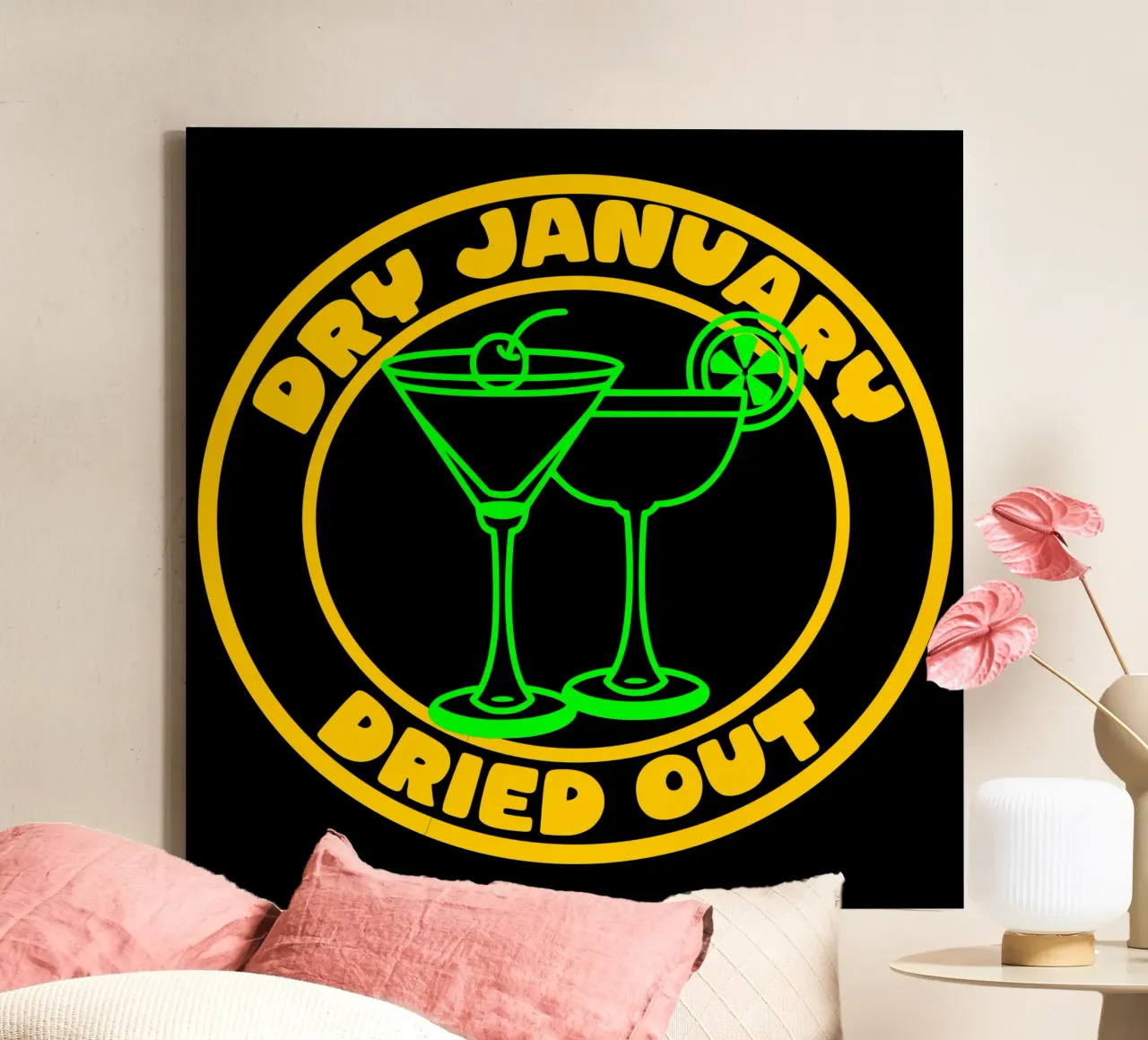 Trockener Januar Ausgetrocknet Leinwand mit Schattenfugenrahmen von sillyindustries