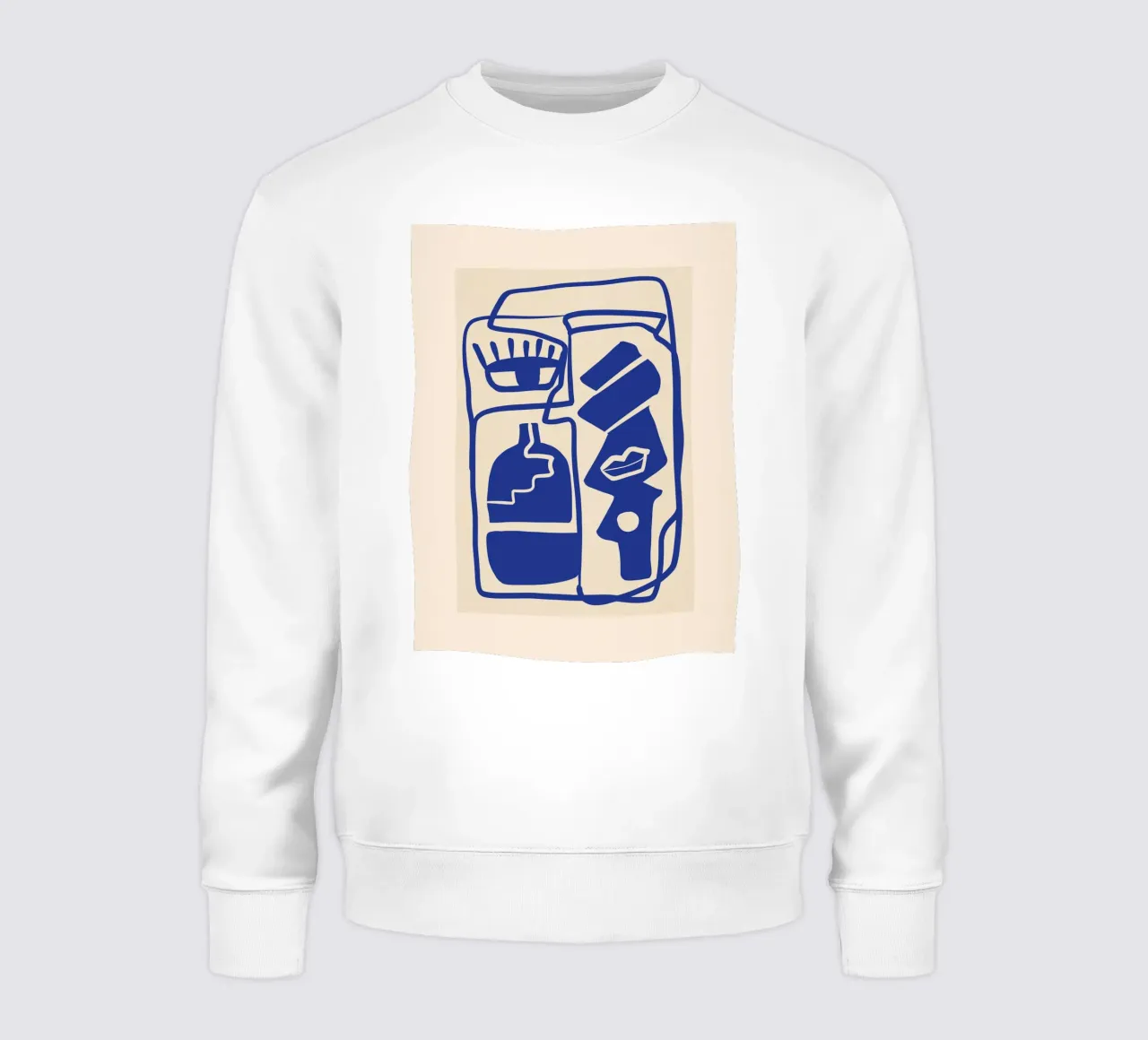 Moderno Abstracto Mínimo Formas 53 Azul Cobalto sudadera de ThingDesign