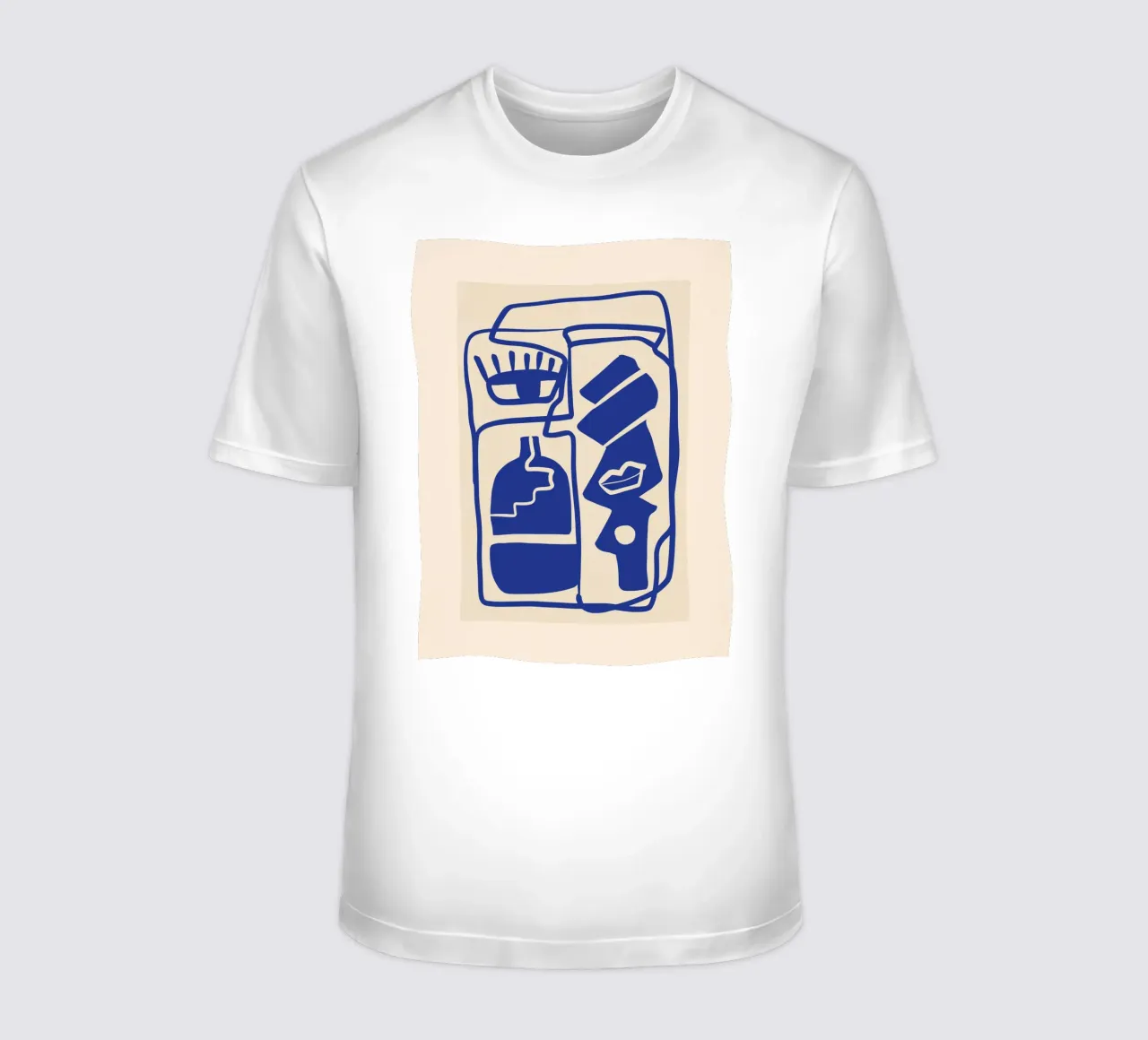 Modern Abstract Minimal Shapes 53 Cobalt Blue t-shirt by ThingDesign