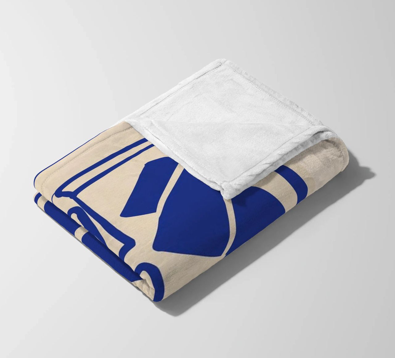 Modern Abstract Minimal Shapes 53 Cobalt Blue fleece blanket by ThingDesign
