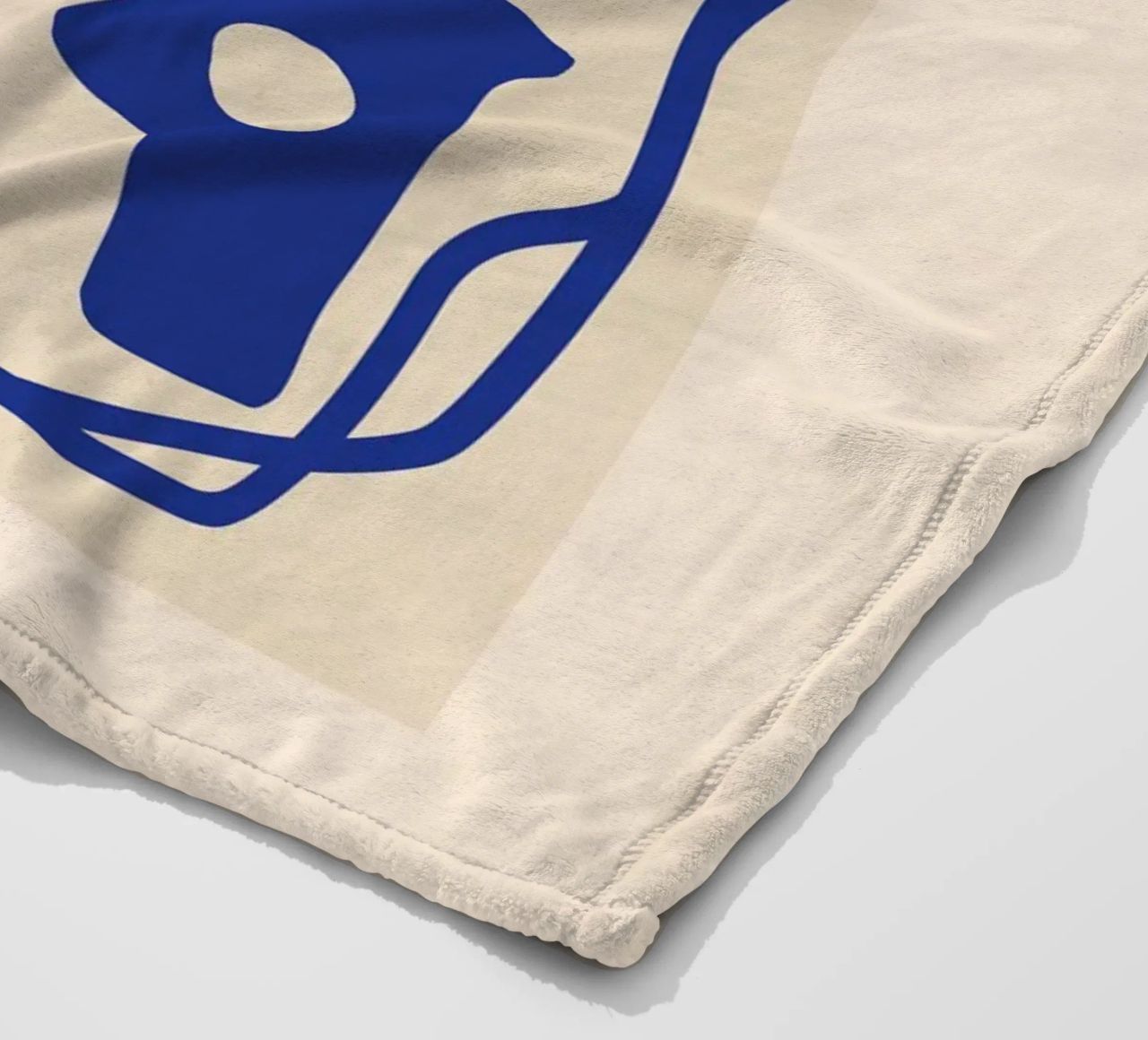 Modern Abstract Minimal Shapes 53 Cobalt Blue fleece blanket by ThingDesign