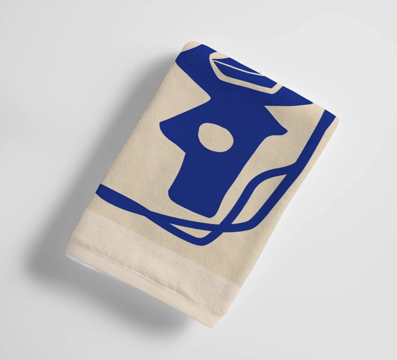 Modern Abstract Minimal Shapes 53 Cobalt Blue towel by ThingDesign
