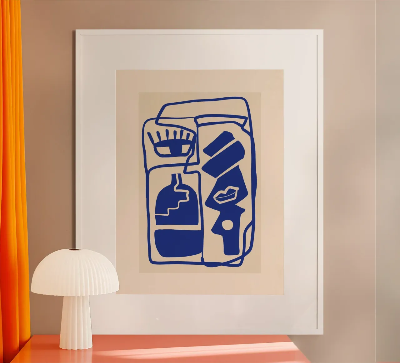 Moderno Abstracto Mínimo Formas 53 Azul Cobalto poster de ThingDesign