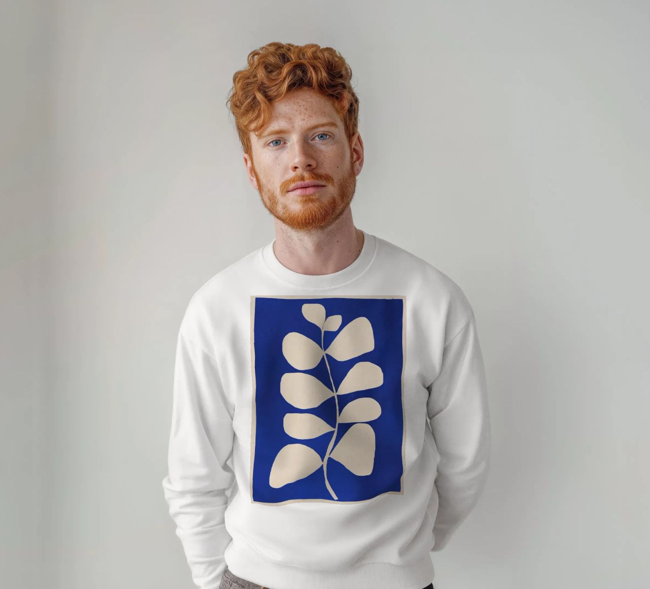 Minimal astratto -Pianta 3-2 Blu cobalto felpa da ThingDesign