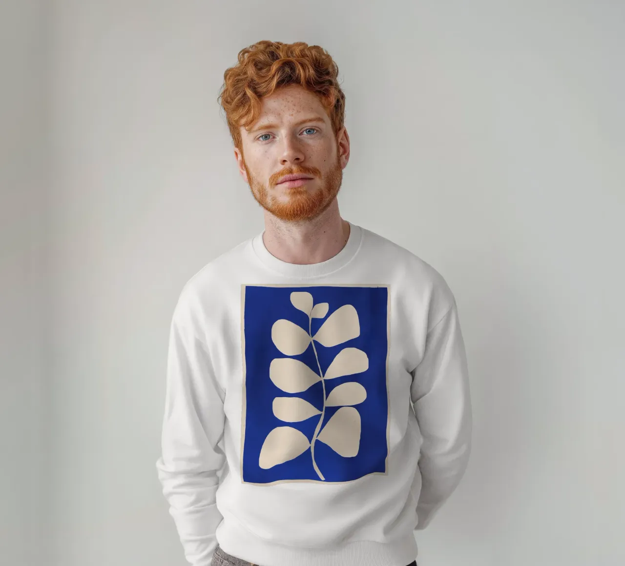 Minimal astratto -Pianta 3-2 Blu cobalto felpa da ThingDesign