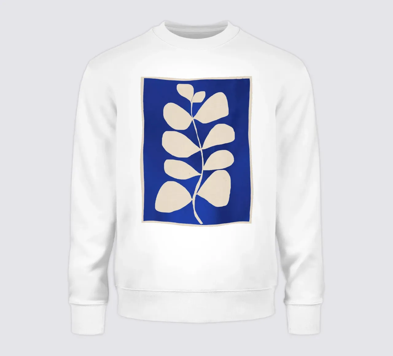 Abstrakt Minimal -Pflanze 3-2 Kobaltblau Sweatshirt von ThingDesign