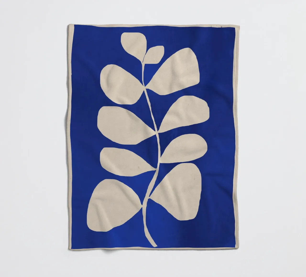 Minimal astratto -Pianta 3-2 Blu cobalto coperta in pile da ThingDesign