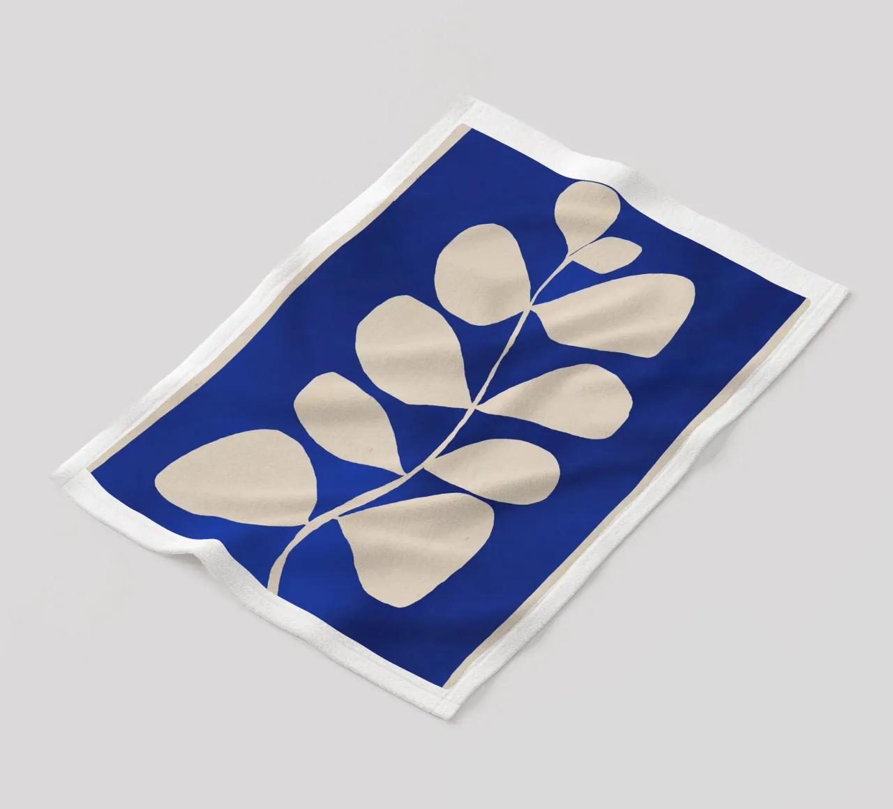 Minimal astratto -Pianta 3-2 Blu cobalto coperta in pile da ThingDesign