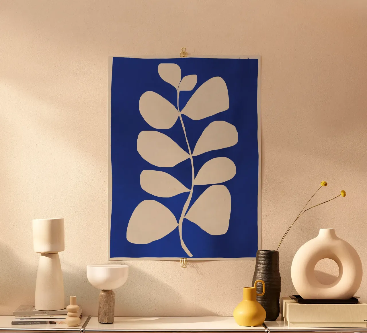 Minimal astratto -Pianta 3-2 Blu cobalto poster da ThingDesign