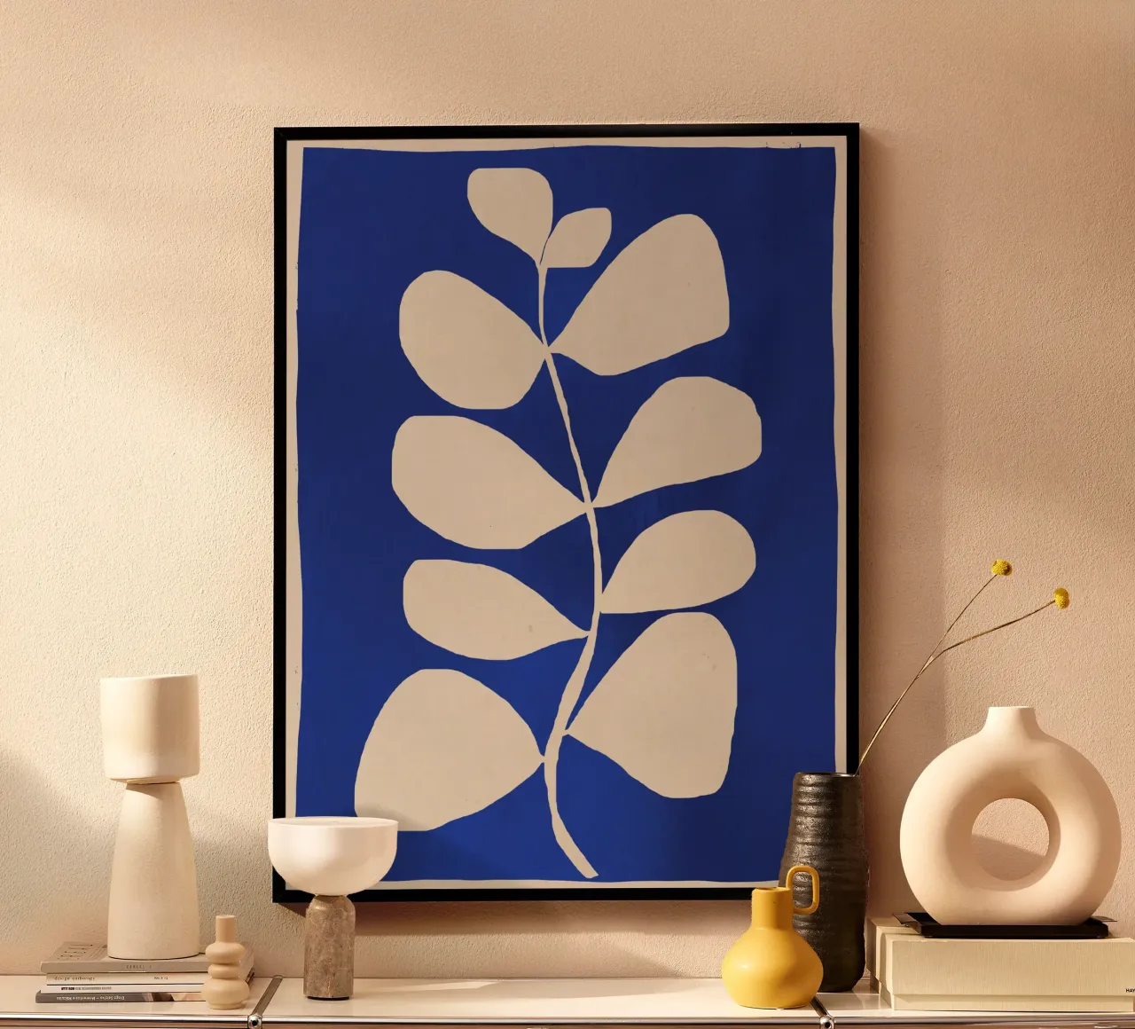 Minimal astratto -Pianta 3-2 Blu cobalto poster da ThingDesign