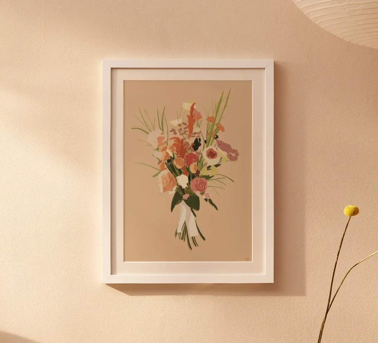 Bouquet in creme poster con telaio in plastica da STOLZE GRAFIK