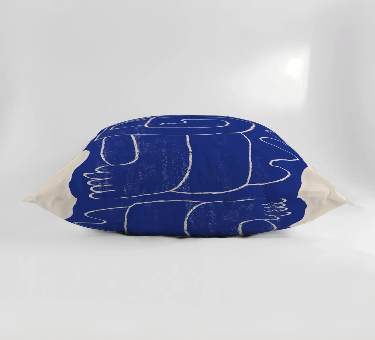 Line art astratta Figura 7 Blu cobalto cuscino da ThingDesign
