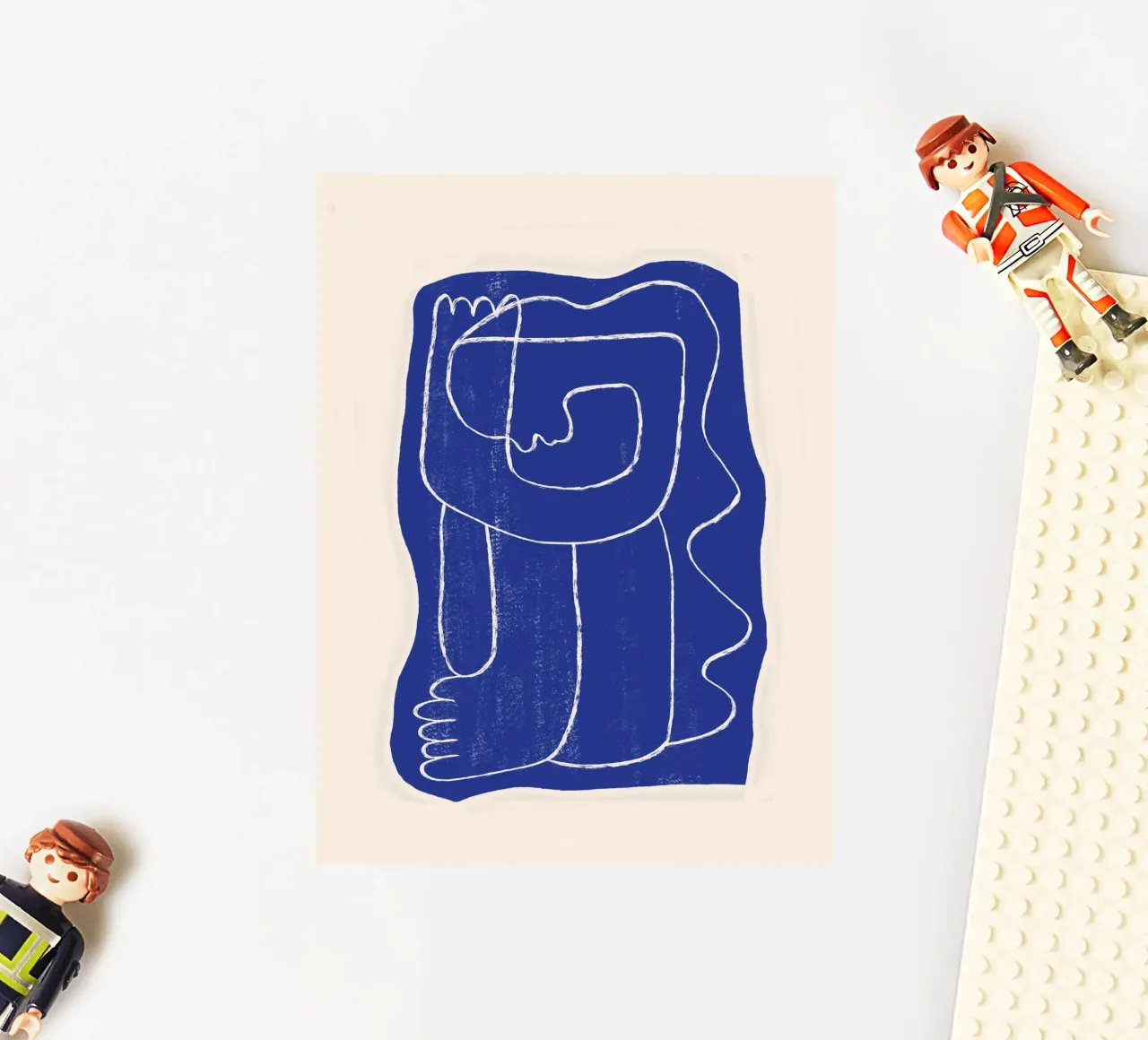 Dessin au trait abstrait Figure 7 Bleu cobalt autocollant de ThingDesign