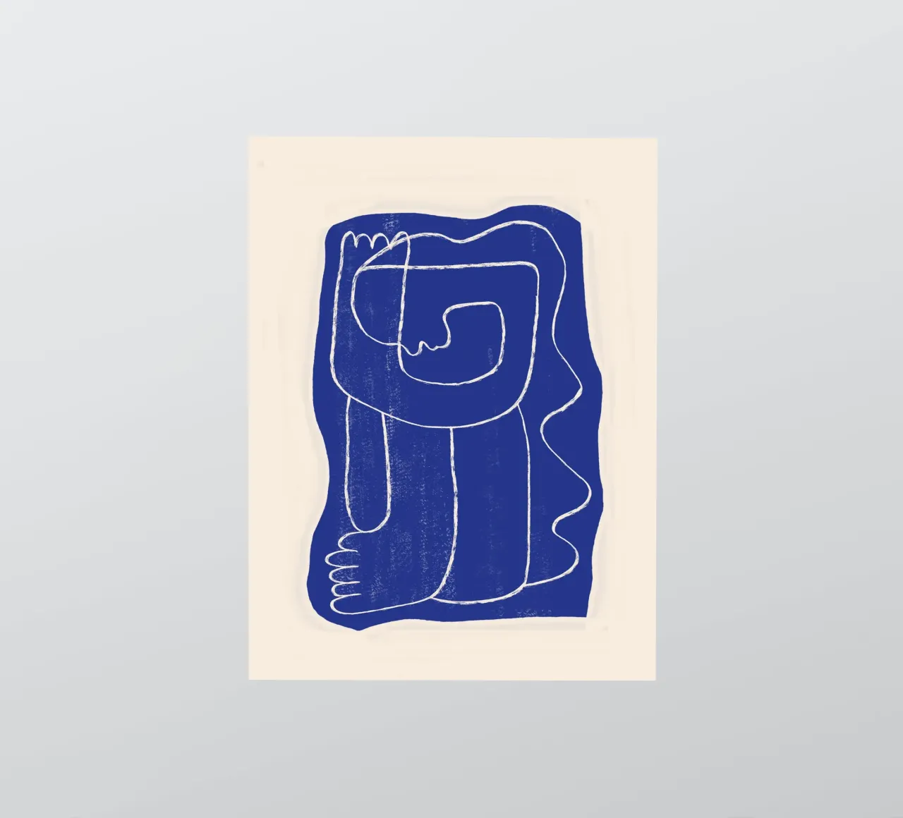 Dessin au trait abstrait Figure 7 Bleu cobalt autocollant de ThingDesign