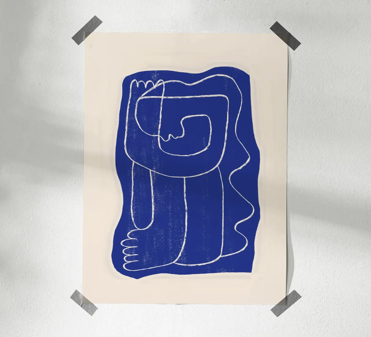 Dessin au trait abstrait Figure 7 Bleu cobalt hahnemühle de ThingDesign