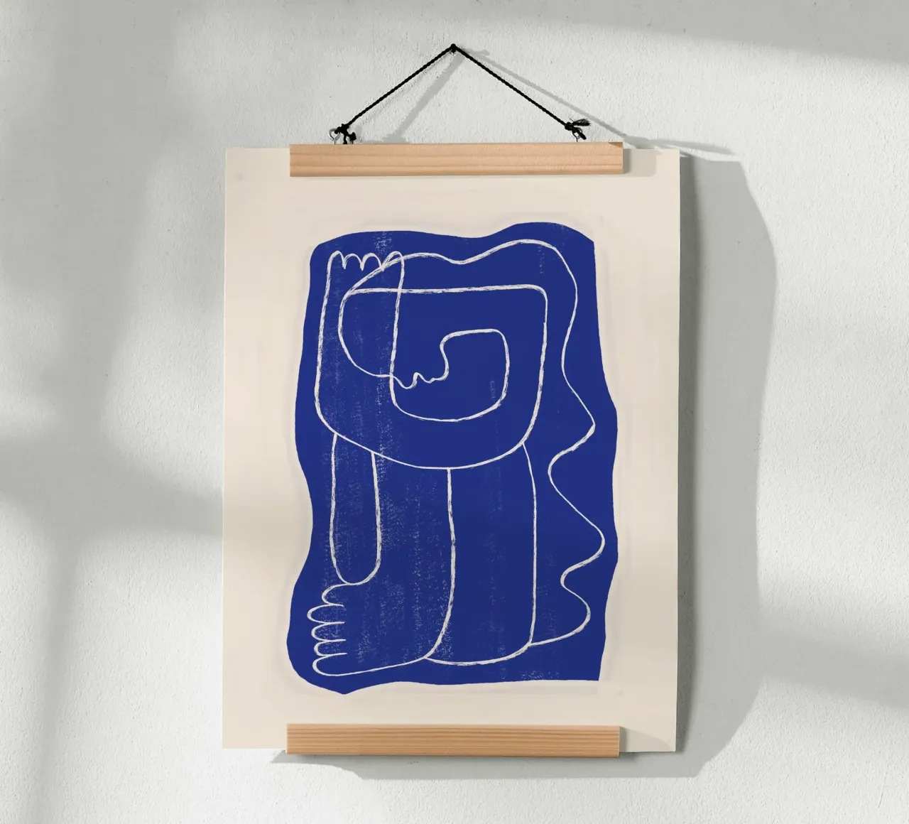 Dessin au trait abstrait Figure 7 Bleu cobalt hahnemühle de ThingDesign