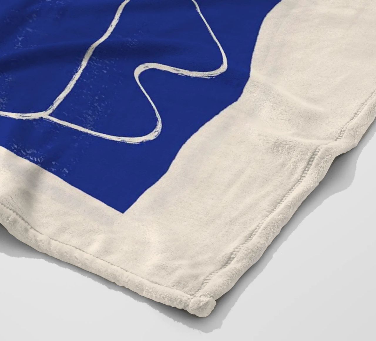 Abstract line art Figure 7 Cobalt Blue fleece blanket by ThingDesign