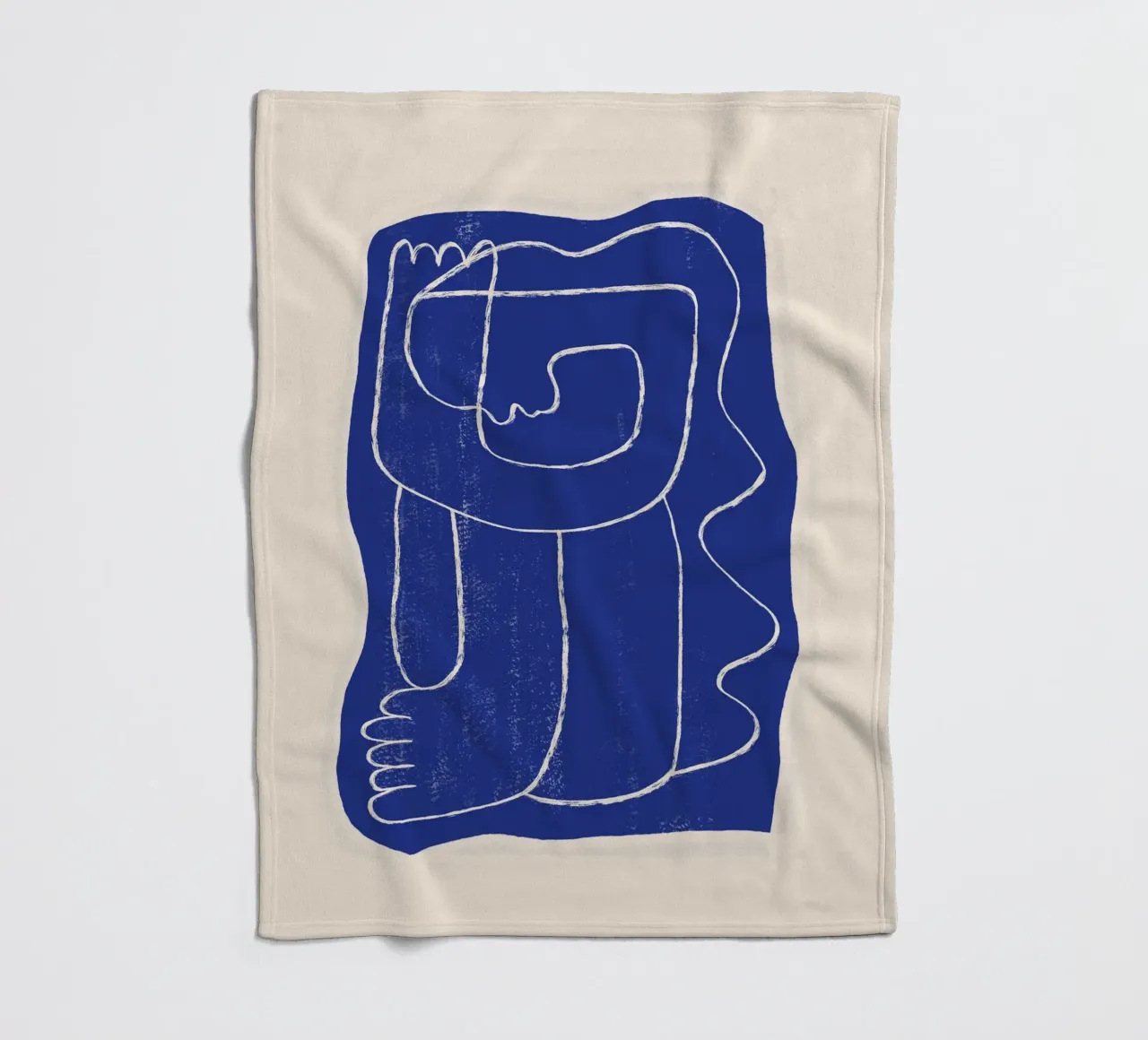 Line art astratta Figura 7 Blu cobalto coperta in pile da ThingDesign
